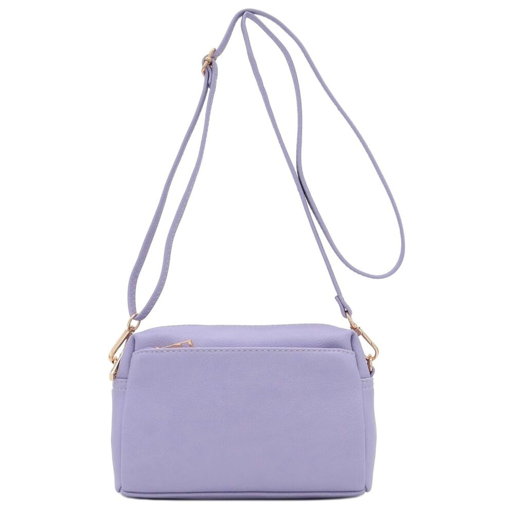 Fashionpuzzle Pastel Lilac Vegan Leather Camera Bag Style Crossbody Purse